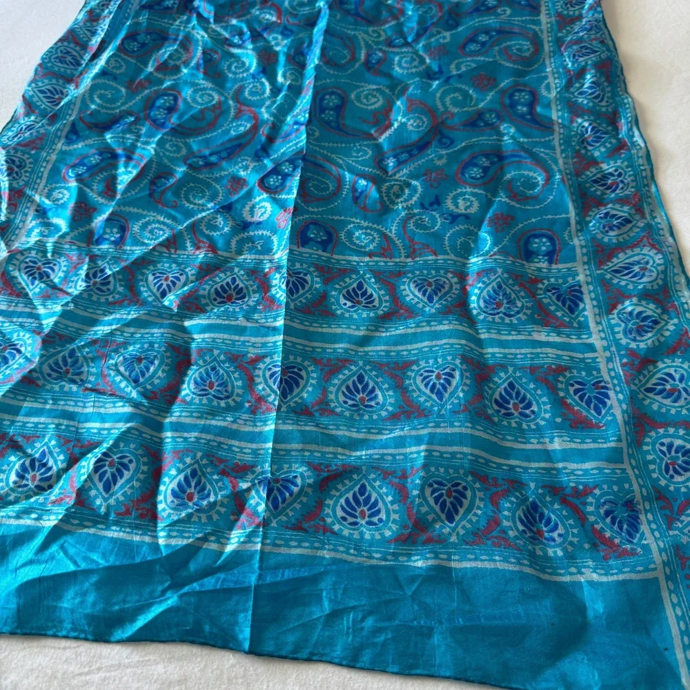 Vtg Scarf Bandana Lot 3 Pcs Mixed Prints Pure Cotton Silk Handkerchief Bundle